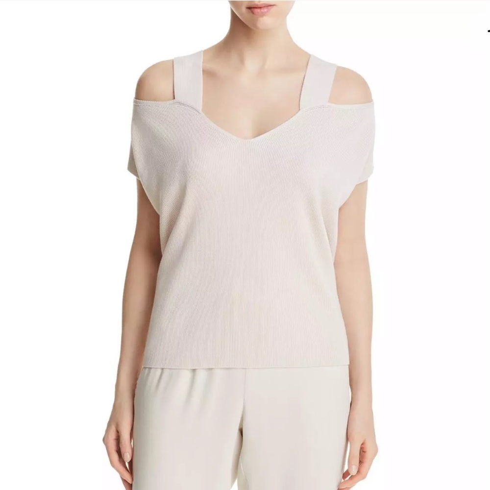 Eileen Fisher Tencel Cold Shoulder High Low Blouse